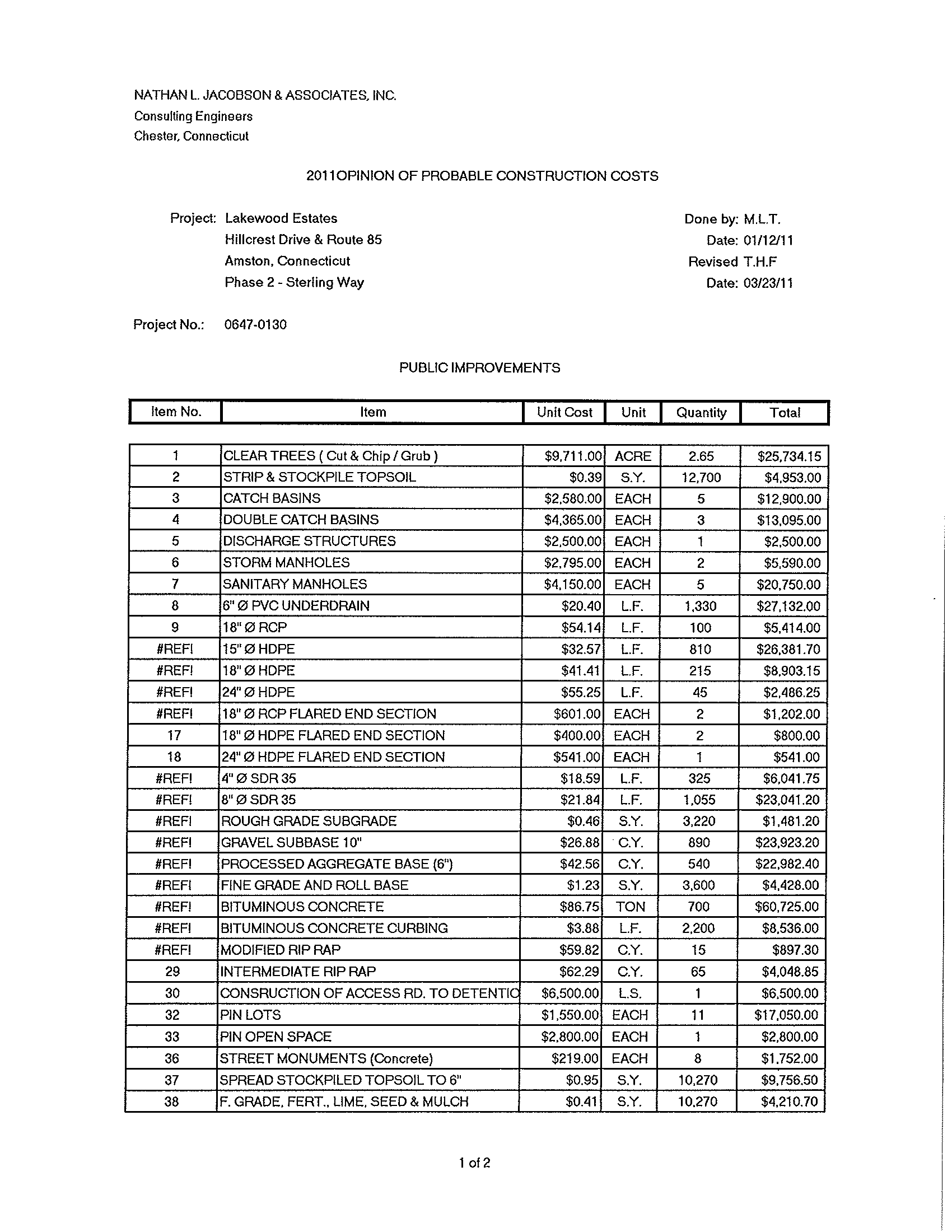 Bonding Estimates Page 4